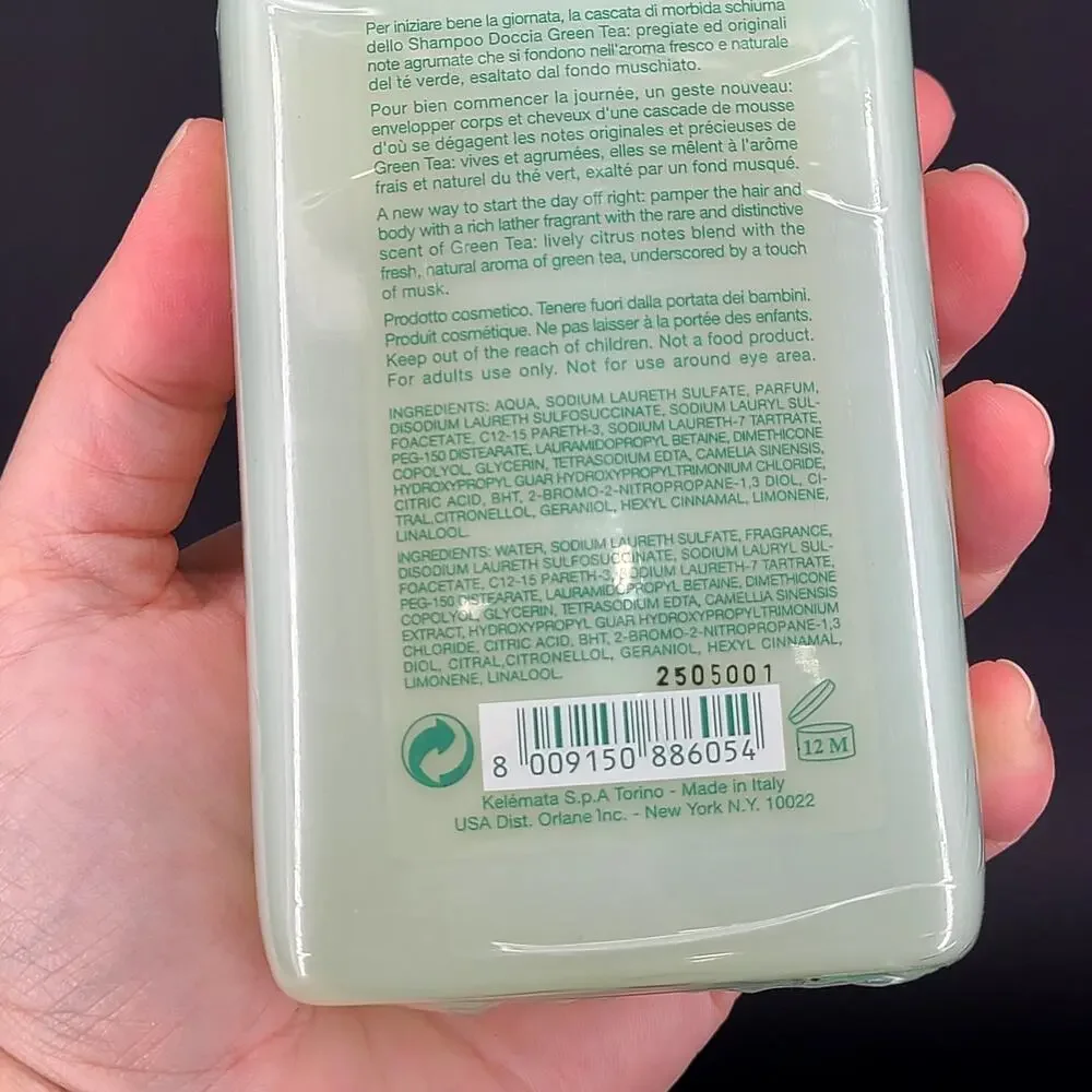 Victor Green Tea Shampoo Bath Hair & Body Shower Gel & Relaxing Massage Cream